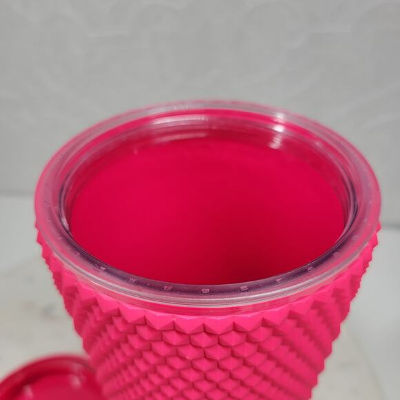 Starbucks Mexico Matte Berry Tumbler Venti 24oz Pink Studded with Straw Bow - Picture 10 of 16
